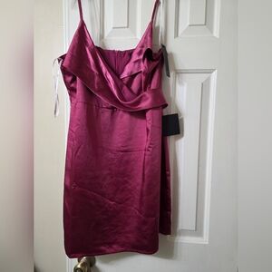Lulu's Fuchsia Satin Mini Dress
